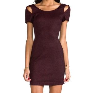 Ladakh Dark Red Mini Dress with Shoulder Cut-Outs